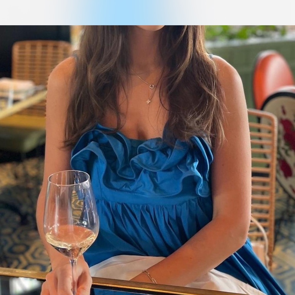 Mango Blue Ruffle Maxi Dress - Picture 6 of 7